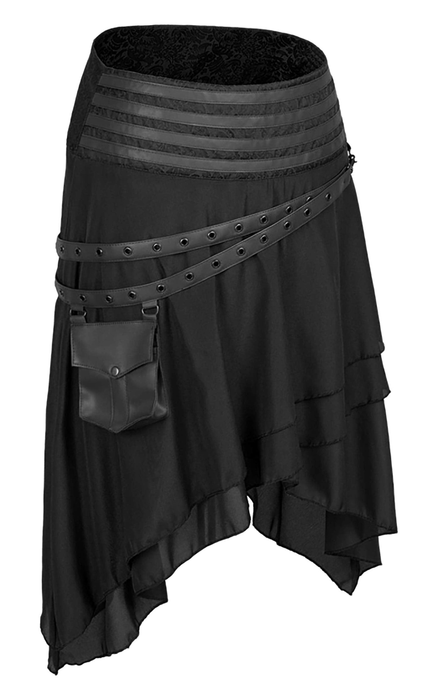 Alivila.Y Fashion Womens Steampunk Gothic Skirt Pirate Skirts 31710-Black-S