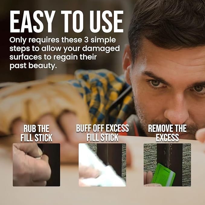 Wood Scratch Repair Fill Stick for Various Surfaces (Set of 6), Great for Touch-Ups and Repairs on Hardwoods Floors, Furniture, Cabinets and Plastic Surfaces.