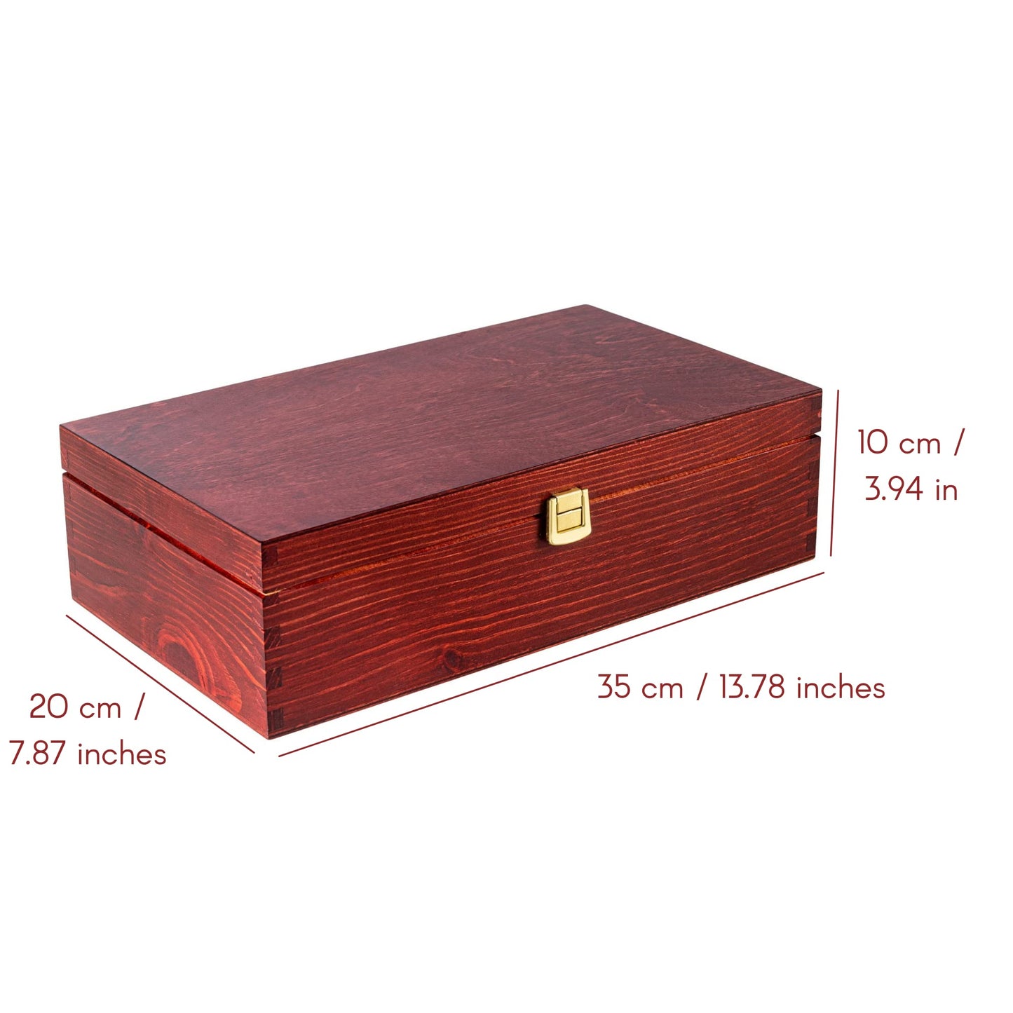 Creative Deco Red Wine Wooden Box Gift Storage | 2 Bottles | 13.77 x 7.87 x 3.93 in | Wood Holder Lacquer | Perfect Luxury Box for Christmas, Birthday, Wedding, Valentine’s Day, Anniversary