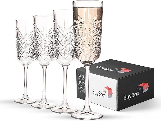 the mask el turko Champagne Flutes Set of 4 (175ml/5.7oz), Vintage Coupe Glasses, Prosecco Glasses, Crystal Design Champag...