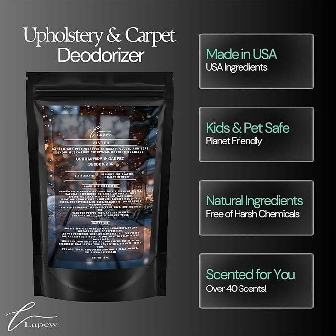 Winter Carpet Freshener Powder 16 oz | Powerful Odor Eliminator for Home | Upholstery Deodorizer | Carpet Deodorizer | Cat Litter Box