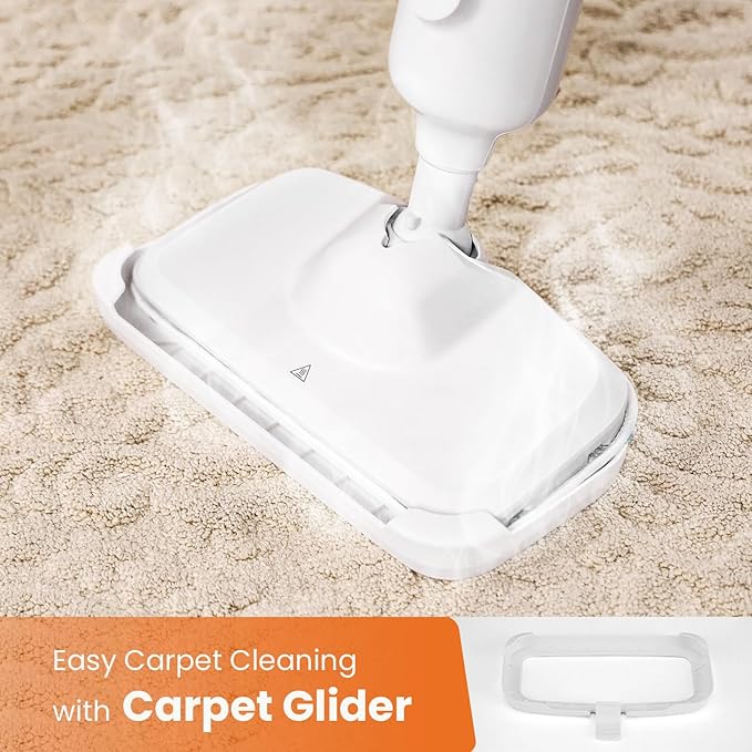 Sweetcrispy Steam Mop for Floor Cleaning,Lightweight Floor Steamer Cleaner for Hardwood/Tile/Laminate Floors Carpet, 2 Washable Pad, White and Green