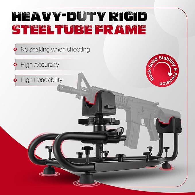 Pridefend Heavy Duty Adjustable Rifle Shooting Rest with Rigid Steel Frame,No Wobble & Non-Slip Shooting Rest for Stable, Sight in, Stability for Shooting Range & Outdoor