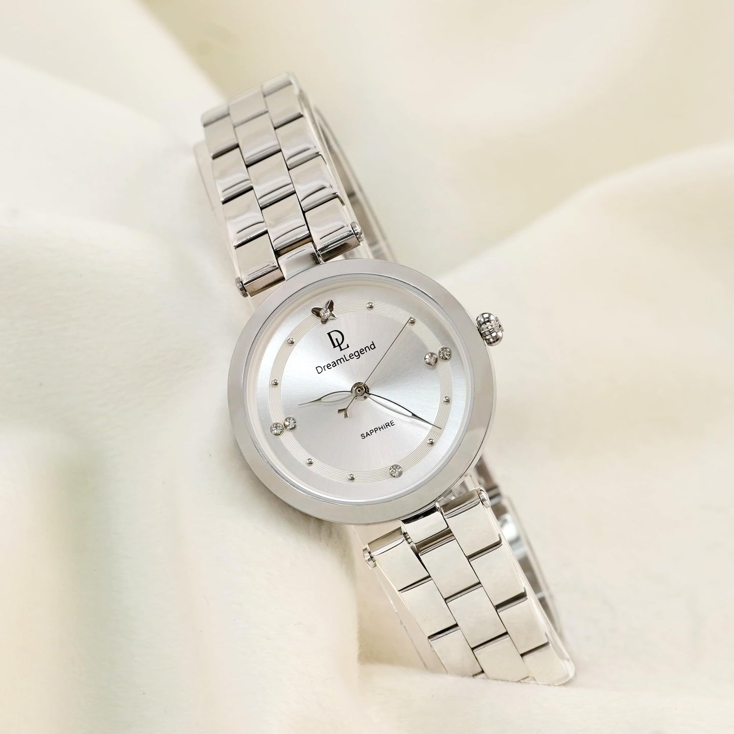 DL DreamLegend Fashion Aromatherapy Watches for Womens with Small Perfume Essential Oils Diffuser Ladies Watch Unique Stainless Steel Waterproof Analog Quartz Wristwatch(Butterfly Silver)
