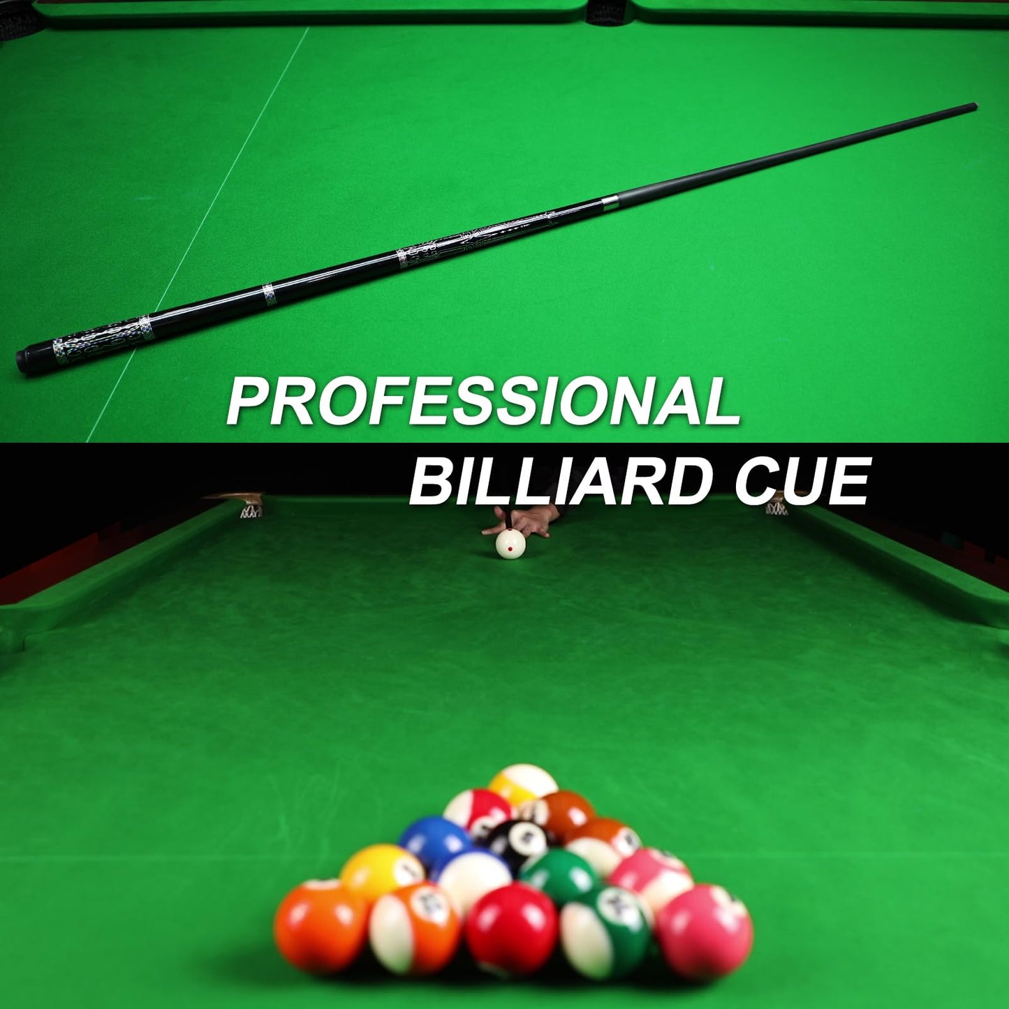 Cesrriv Sport Carbon Fiber Pool Cue Stick 20-21 oz, Professional 13mm Rainbow Tip, 3/8 * 8 Joint, Includes Cue Case, Joint Protectors, Cue Chalks and Gloves