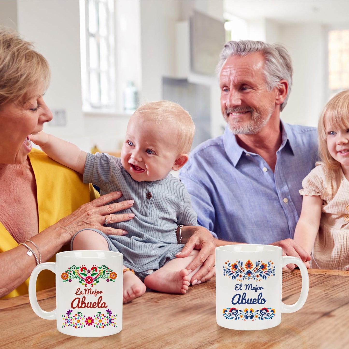 Breezy Valley Grandparents Gifts for Grandma Grandpa from Grandkids - Grandma and Grandpa Birthday Gifts, Regalos Para Abuela Abuelo Gifts In Spanish, Best Grandma Grandpa Coffee Mugs Cup