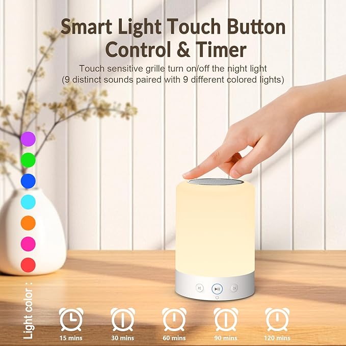 Quietbliss Tibetan Meditation Bowl - Soft Non-Glare Night Light, 9 Tones, Rechargeable for Yoga, Sleep & Stress Relief