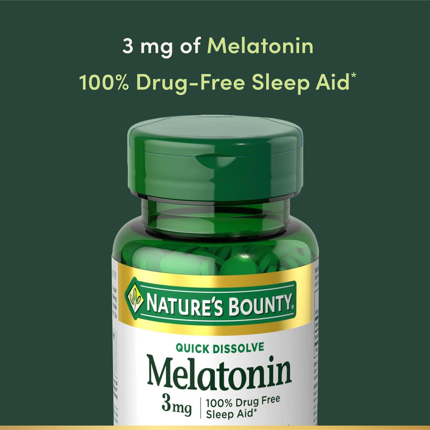 Nature's Bounty Melatonin 3mg Quick Dissolve, Sleep Aid Supplement, Sleep Aids for Adults, Cherry Flavor, 240 Count (Pack of 1)