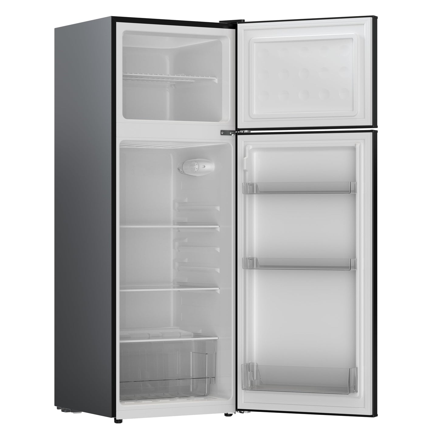 Frigidaire Retro Apartment Size Refrigerator with Top Freezer - 2 Door Fridge with 7.5 Cu Ft of Storage Capacity, Adjustable Spill-Proof Shelves, Door & Crisper Bins, Black