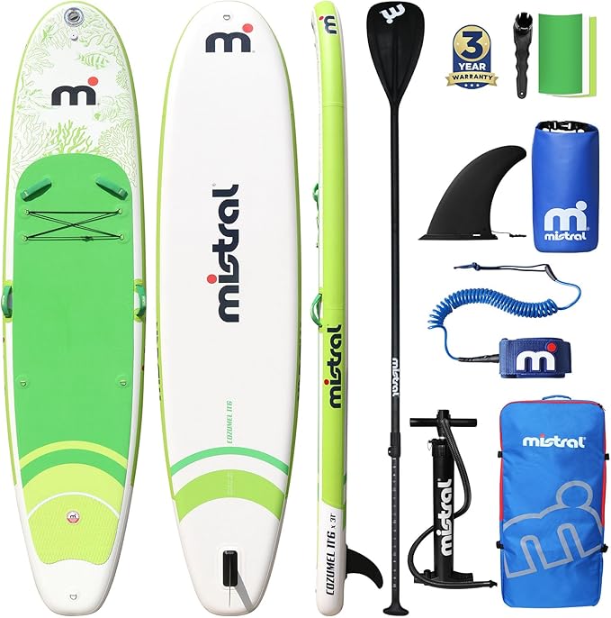 Mistral Stand Up Paddle Board, 11'6 x31''x6'' Inflatable SUP with Premium Paddleboard Accessories, Carry Bag, Dual Action ...