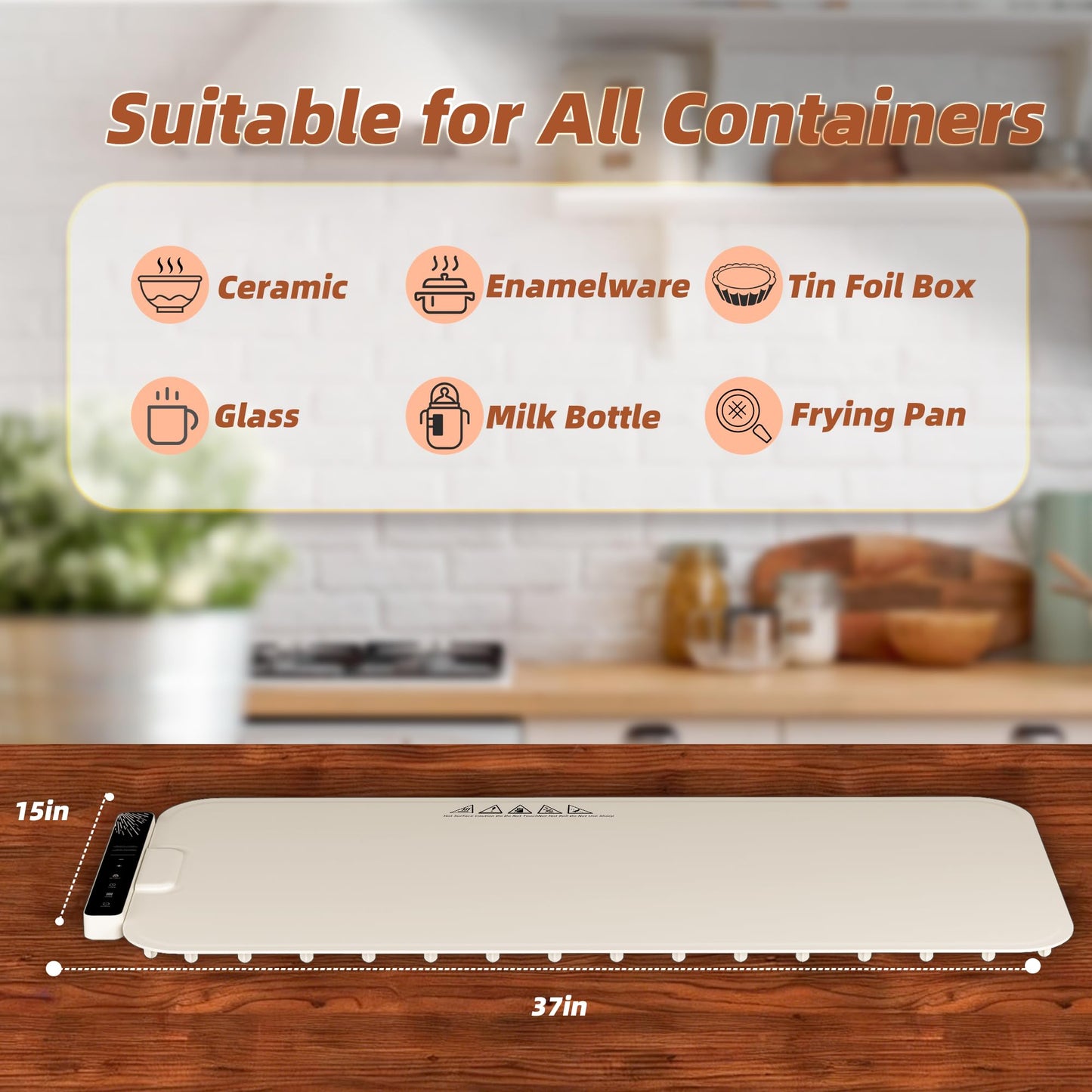 Monteka Warming Mat for Food 37"×15", Electric Warming Trays with APP & Button Control, Silicone Fast Heating Mat for Countertop, Rollable Dishwasher Safe Food Warmer for Parties Buffets Home Travel