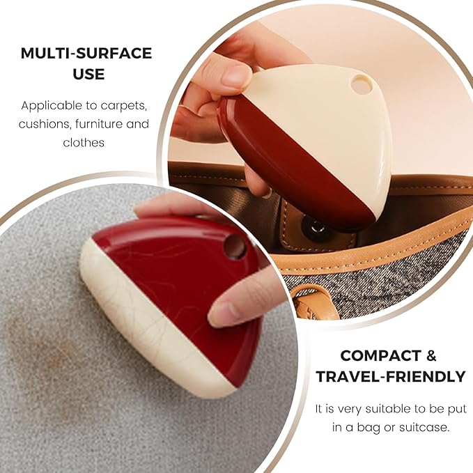 2pcs Reusable Portable Lint Roller for Clothes, Mini Travel Lint Roller with Strong Sticky Surface for Pet Hair, Crumbs, Car Seat, Home & Office Use