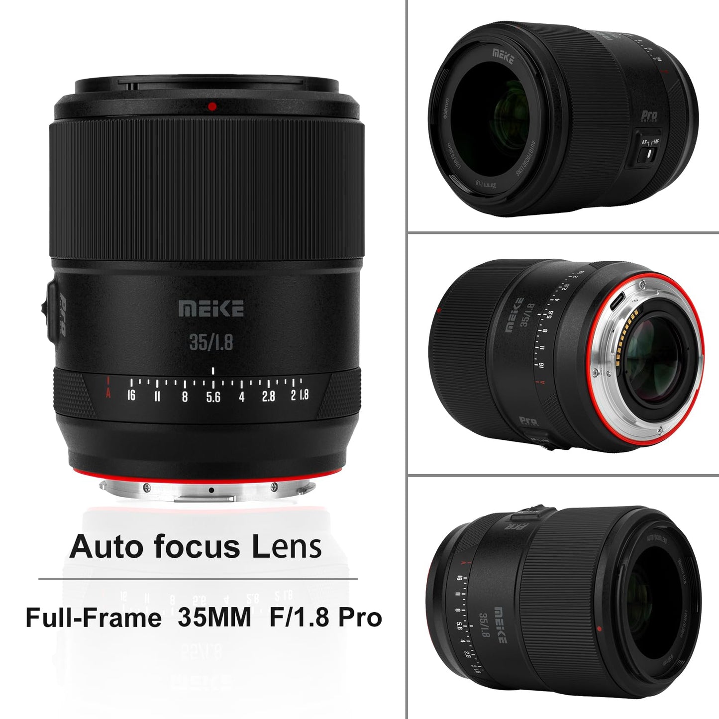 Meike 35mm F1.8 Full Frame Wide Angle AF STM Lens Auto Focus Fixed Prime Portrait Lenses for Panasonic Lumix Sigma Leica L-Mount Mirrorless Camera S1 S1R S1R II S1H S5 FP SL SL2