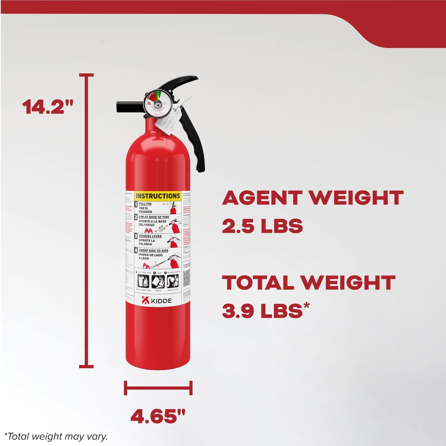 Kidde Multi Purpose Fire Extinguisher for Home, Office, Dorm, Residential, 1A10BC, 6 Pack