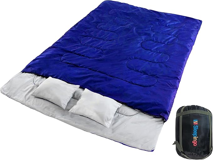 Sleepingo Double Sleeping Bags for Adults Backpacking, Camping, or Hiking - Waterproof Queen Sleeping Bags for Adults or T...