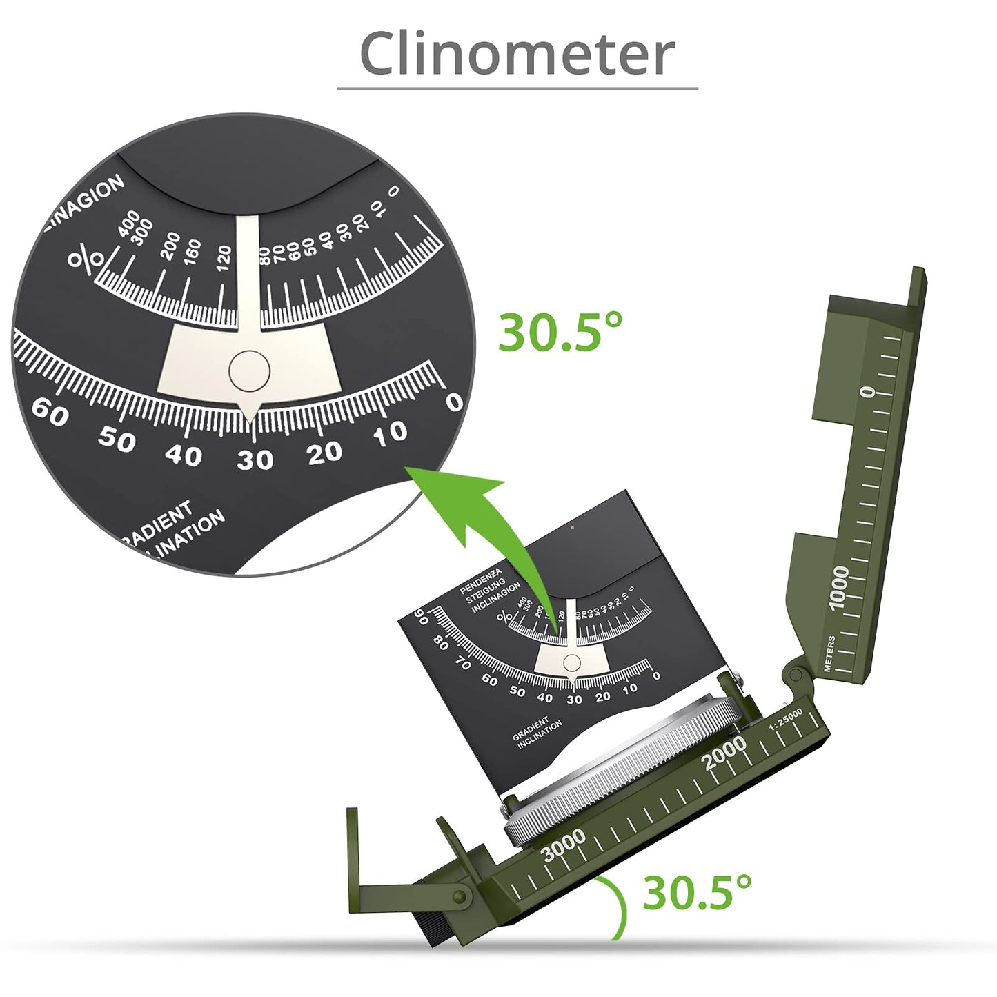 Proster Ip65 Hiking Compass Waterproof Compass - Metal Compass Camping Compass With Sighting Clinometer With Carry Bag For Campi