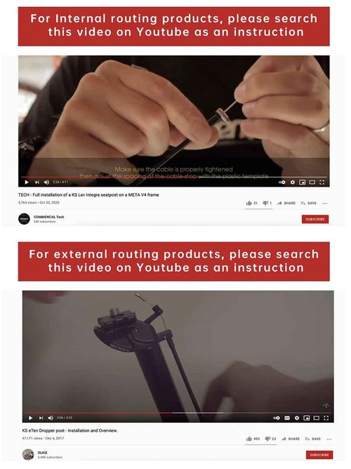 JGbike KS Kind Shock ExaForm 900i Remote Dropper Seatpost 30.9mm 150mm Travel - Inner Cable Routing