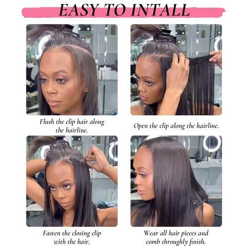 Human Hair Clip in Extensions Burgundy Clip ins 100% Brazilian Remy Real Human Hair Extension for Women 3.9oz/110g 8pcs Per Set with 18 Clips Double Weft (22 Inch #99J)