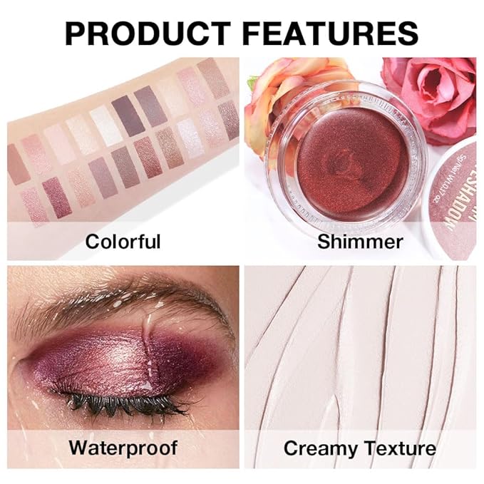 Single Cream Eye Shadow,Bright Nude Matte Natural Monochrome Eyeshadow Palette,Waterproof,Long Lasting Naturing-Looking,Vegan & Cruelty-Free,R01