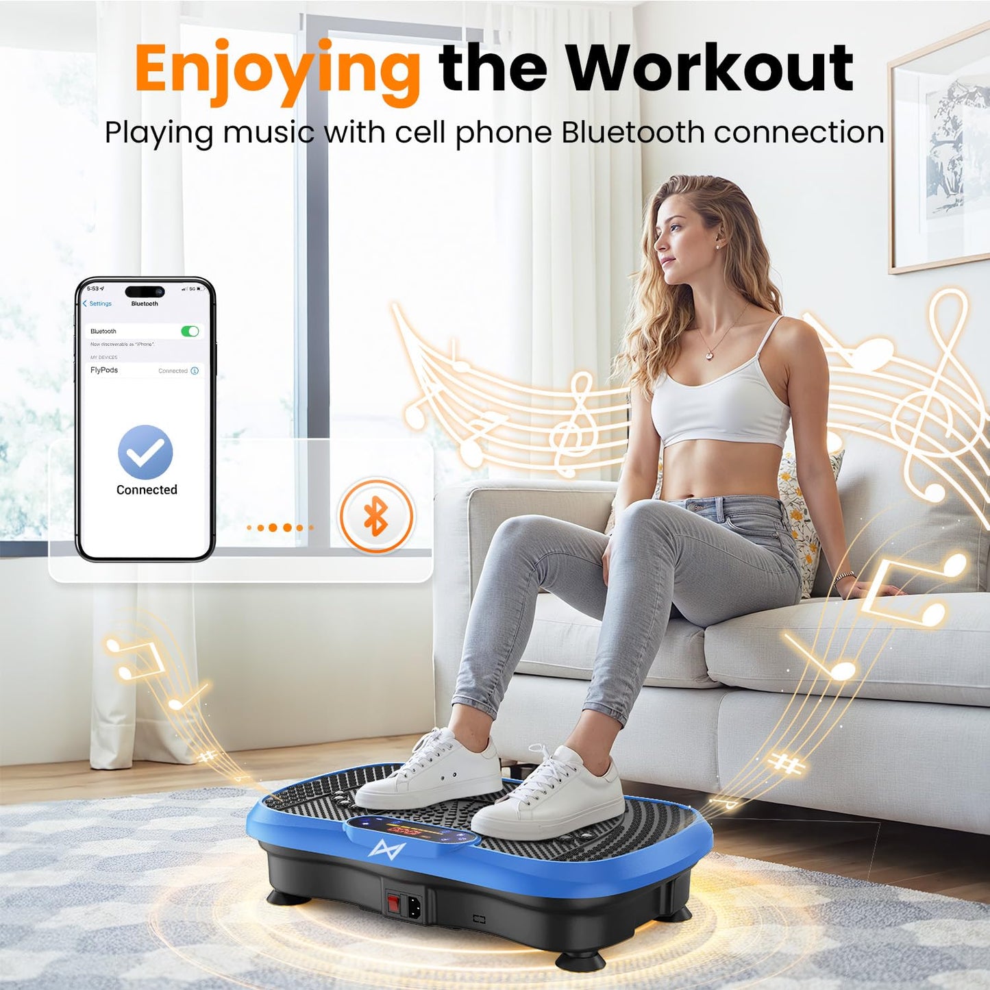 AXV Vibration Plate Fitness Platform Exercise Machine Vibrating Shaking Full Body Shaker Workout Vibrate Stand Shake Board Sport for Weight Loss Fat Burner for Gym Home Office