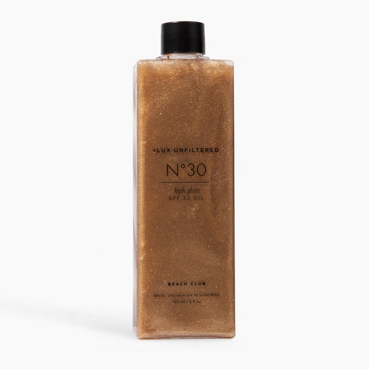 + Lux Unfiltered N30 High Gloss Tanning Oil with SPF 30 - Hydrating & Nourishing Shimmer Body Oil, Instant Bronze Shimmer Sunscr