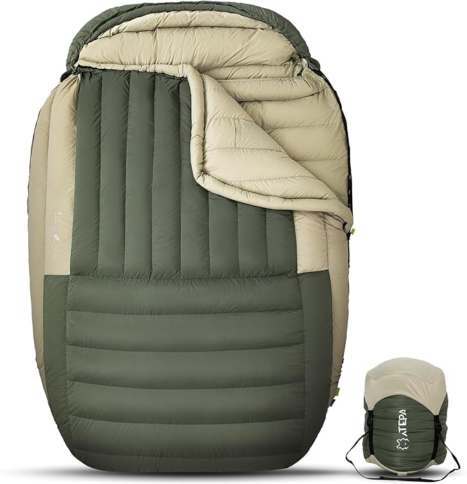 ATEPA 0 Degree Sleeping Bag, 700FP 15°F 20°F 23°F 30°F Down Mummy Cold Weather Double Lightweight Wide XL Sleeping Bags wi...