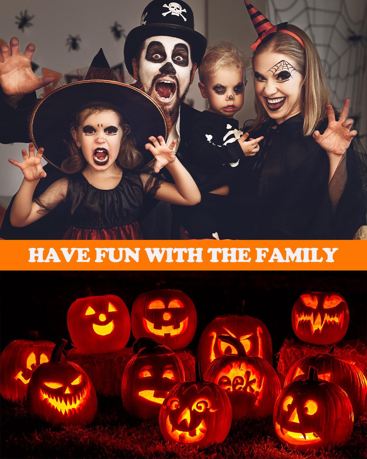 Halloween Pumpkin Carving Tools Kit, Professional and Heavy Duty Stainless Steel Pumpkin Cutter Knife Saw Scoop Tools Set for Kids or Adults, 7Pcs Carving Set for Halloween Decoration Jack-O-Lanterns
