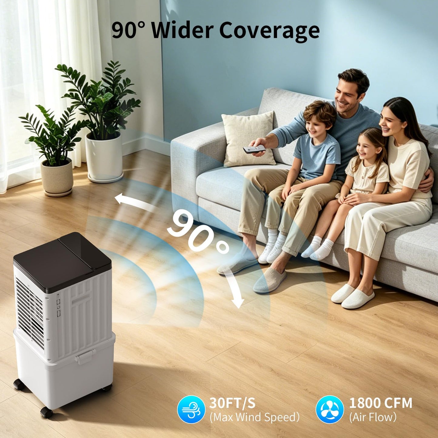 Portable Air Conditioners,Portable AC Unit with Removable 2.6 Gal Water Tank,Evaporative Air Cooler Windowless with Cool,Dehumidifier,Fan Modes&Sleep,Fast Cooling Portable AC for Bedroom Home Office
