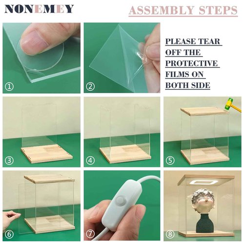 NONEMEY Acrylic Display Case for Lego 75328，Assemble Clear Acrylic Display Case Stand Dustproof Protection Showcase Organizer Box for Action Figures (13.7x9.8x20.8 inch, 35x25x53cm)