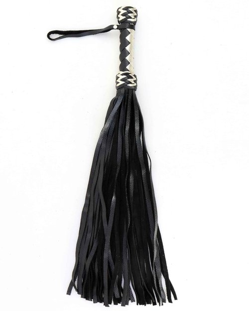 MarquiseDeBliss Genuine Leather Handcrafted Gentle Horse Whip - Thick Equestrian Training and Riding Essential - Riding Tools (27.6 Inches, Black and Gold)