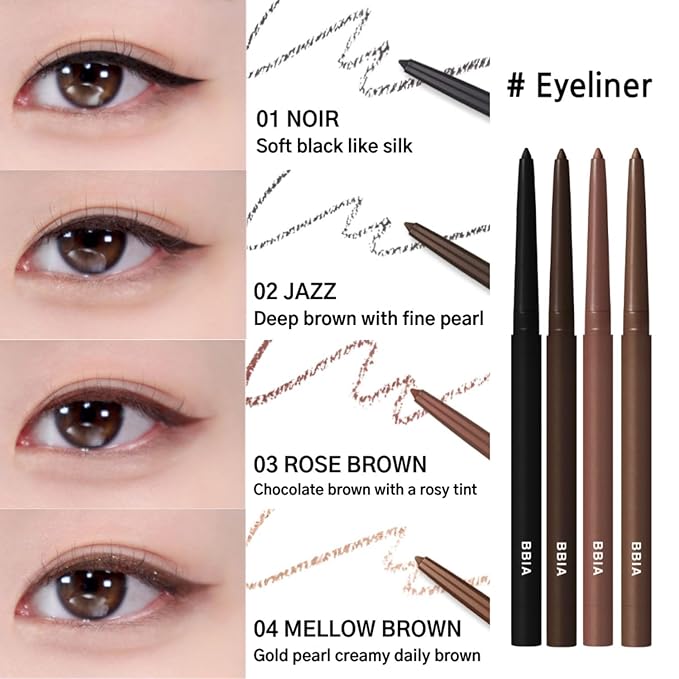 BBIA Last Auto Gel Eyeliner 17 Color – Multi-Use Longwear & Waterproof Mechanical Eye Liner Easy Drawing with Smooth Texture Smudge-Resistant Shadow & Glitter Vegan Korea Eye Makeup (18 MOON SHOWER)