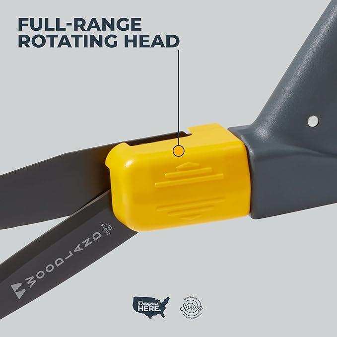 Woodland Tools Heavy Duty Rotating Grass Shears – 180 Degree Pivoting Head, Non Stick Steel Blades, Ergonomic Grip, Manual Grass Clippers for Trimming Around Beds, Walkways, and Edges