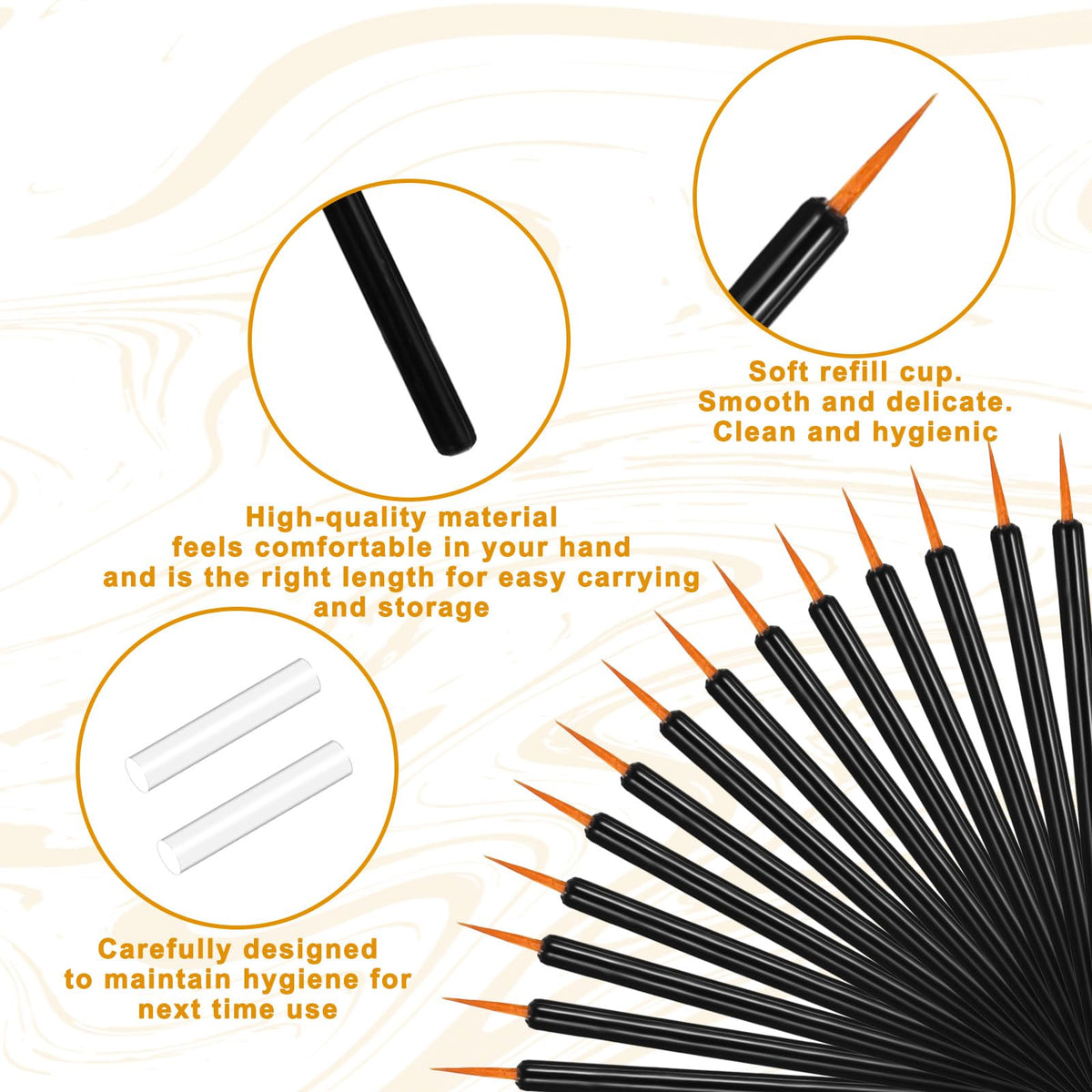 150 Pcs Disposable Eyeliner Brush Set Ultra-fine Point Eye Liner Applicator Cosmetic Eyelash Brush Wands Applicator Black Makeup