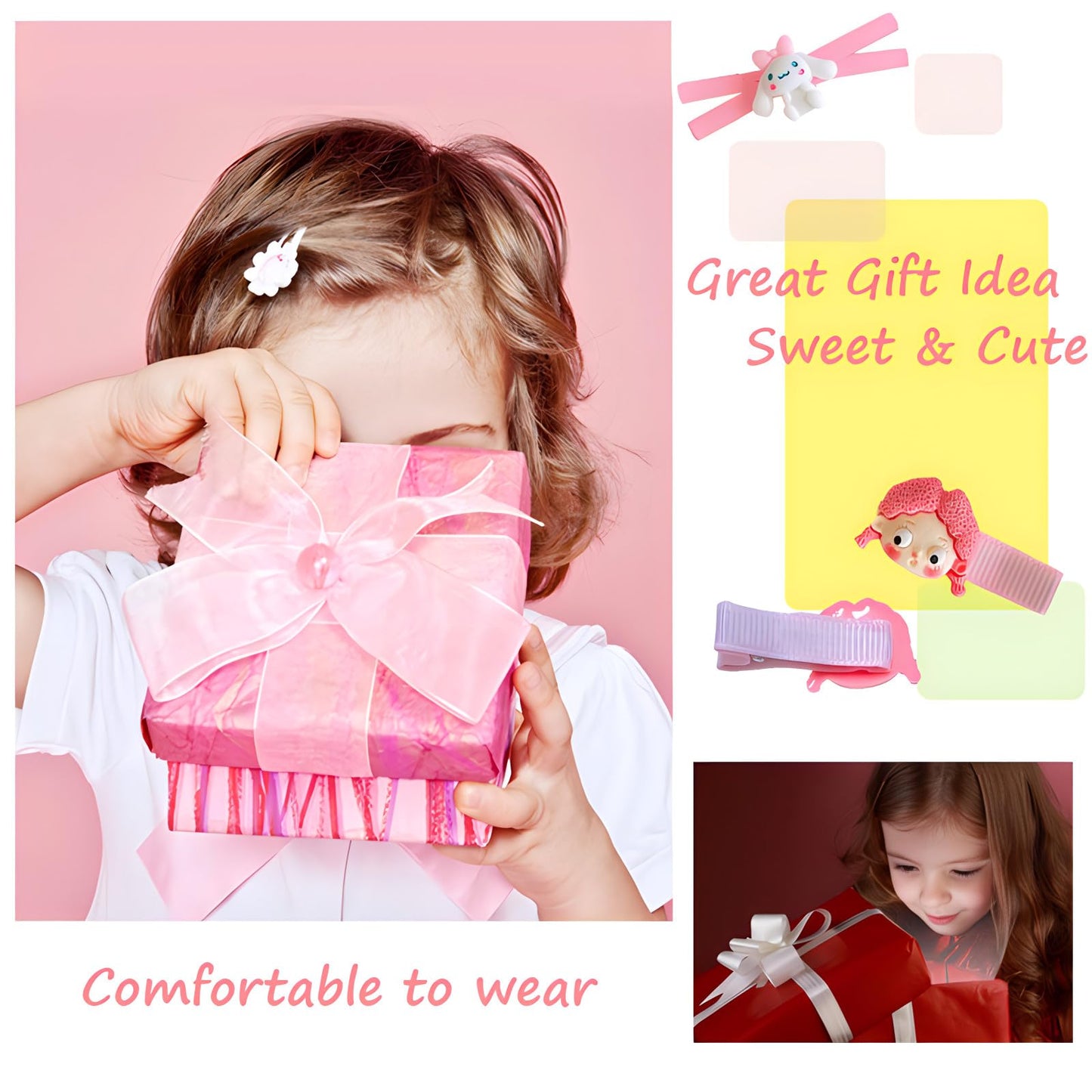 62PCS Girls' Hair Accessories Set: Toddler Barrettes, Flower, Rainbow, Candy Fruits Clips, Hair Pins, and Cute Hair Clips for Girls & Baby (Style 1)