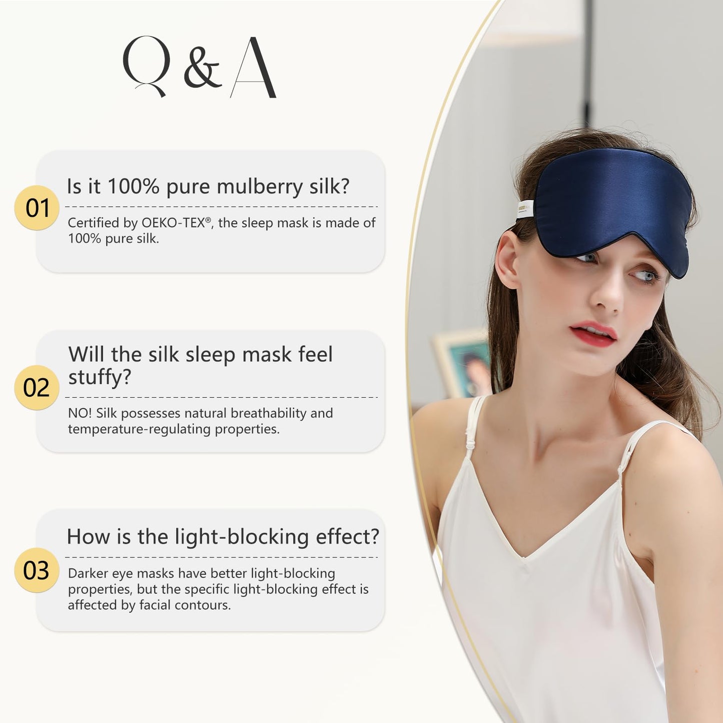 ZIMASILK 2 Pack 100% Natural Silk Sleep Mask, Adjustable Super-Smooth Soft Eye Mask for Sleep, Multiple Color Options (Navy Blue + Pink)