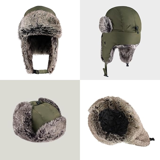 CHOK.LIDS Waterproof Winter Trappers Unisex Premium Strength Ushanka Ear Flap Chin Strap Cold Weather Outdoor