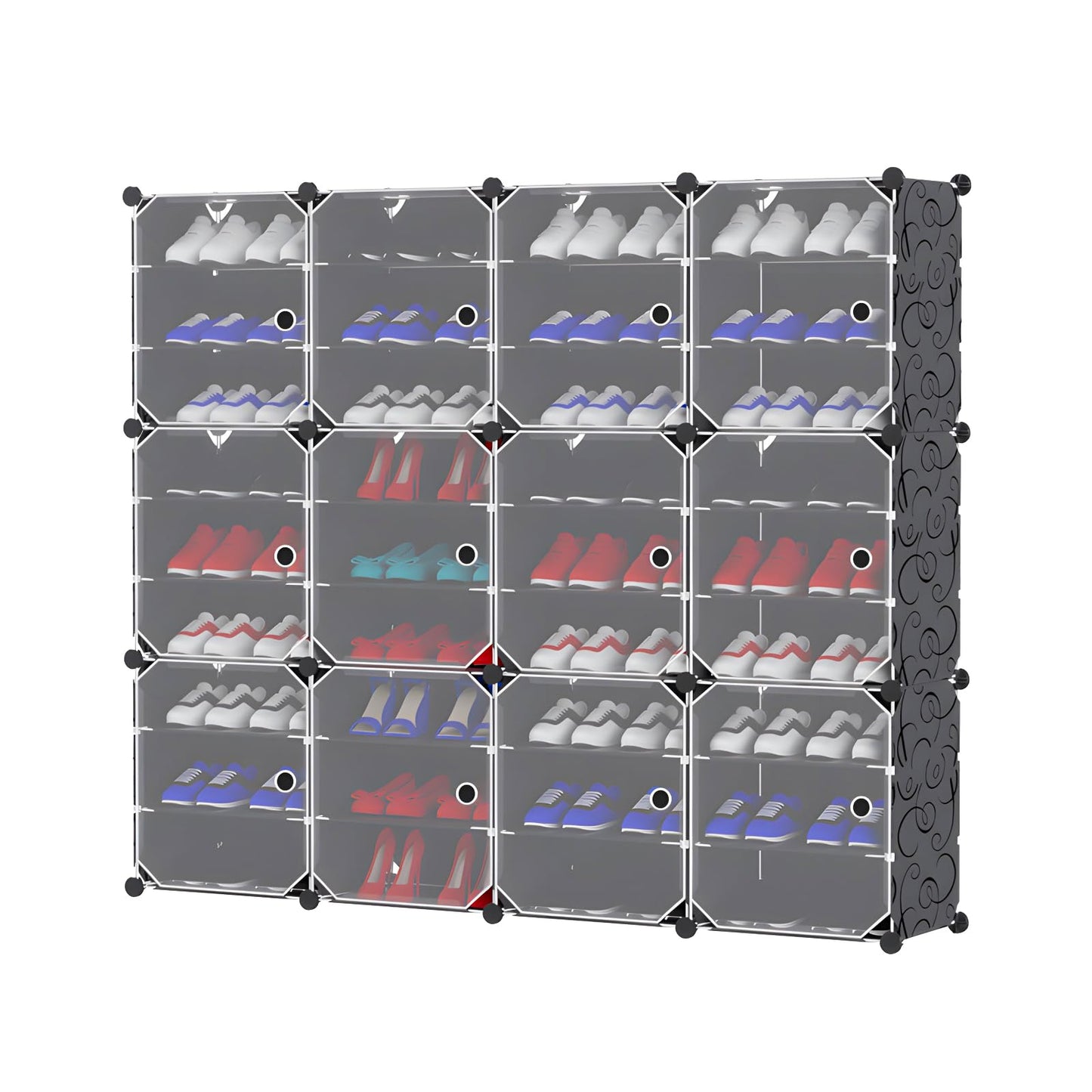 Shoe Rack Organizer,72 Pair Shoe Shelf Rack Organizer Stackable Clear Shoe Boxes Stackable Clear Shoe Boxes Adjustable Box Shelve Space Saver Shoe Rack for Entryway Bedroom (9 Tier 72 Pairs)