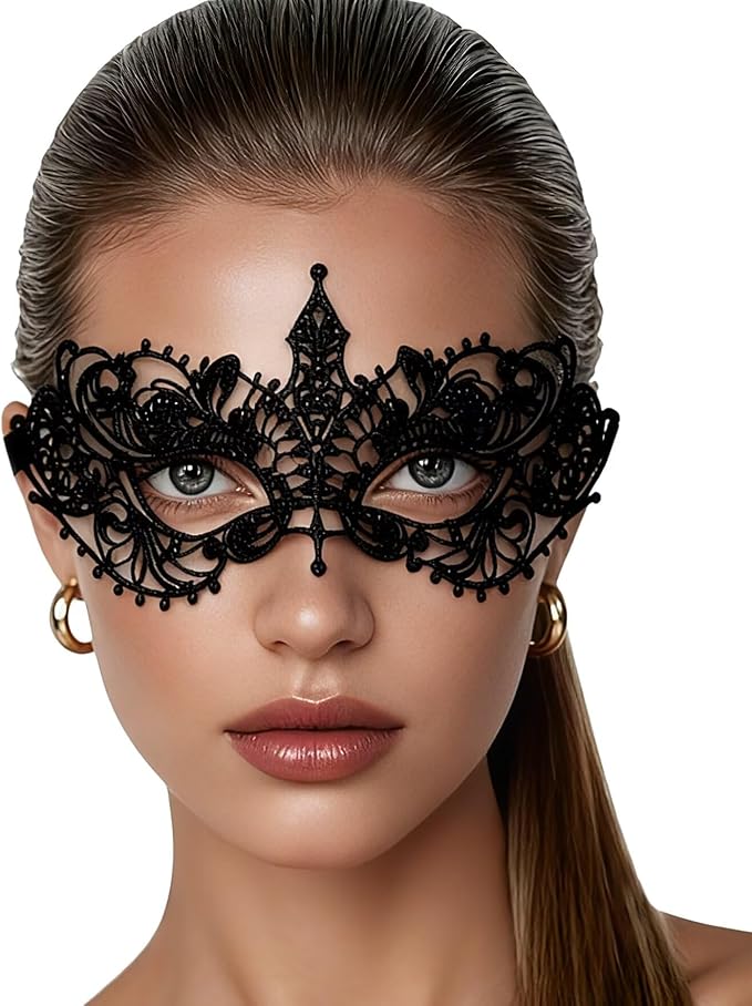 Mordarli Masquerade Mask for Women Lace Eye Mask for Halloween Costume Party