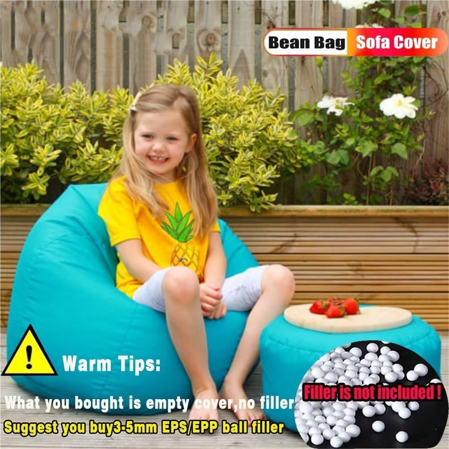 SXBCyan Outdoor Waterproof Bean Bag No Filler Bean Bag Chair, Bean Bag Sofa, Outdoor Bean Bag Garden Beach Swimming Pool Floating Beanbag Pouf Chair Kids Adults(Purple,S-D70cm-cover)
