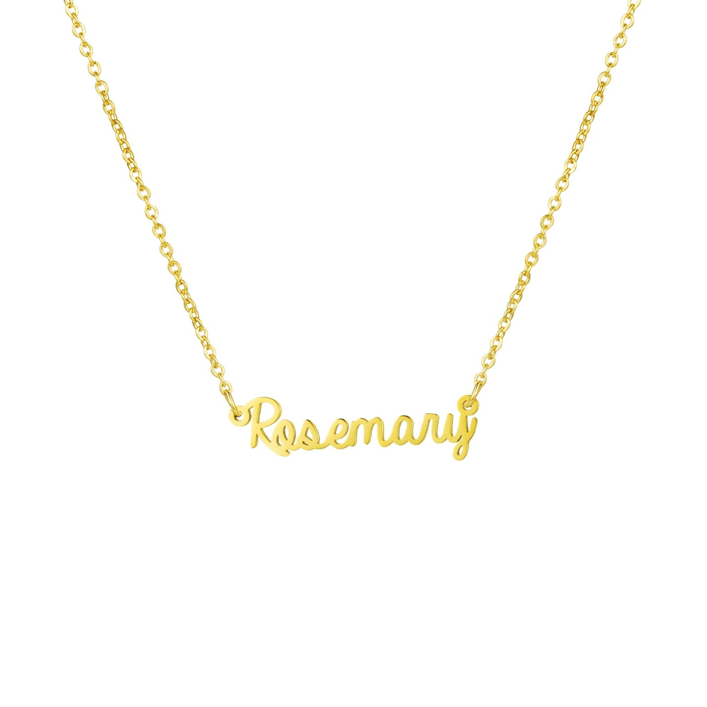 Awegift Women Jewelry Name Necklace Big Initial Gold Plated Best Friend Women Gift for Her Rosemary