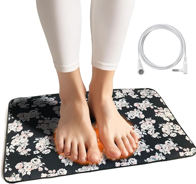 Grounding Mat for Feet - Grounding Well Mat with Anti-Slip Surface - Improves Sleep,Energy and Ailments, Reduces Stress - Complete Earthing Pad for Bed, Desk, or Chair