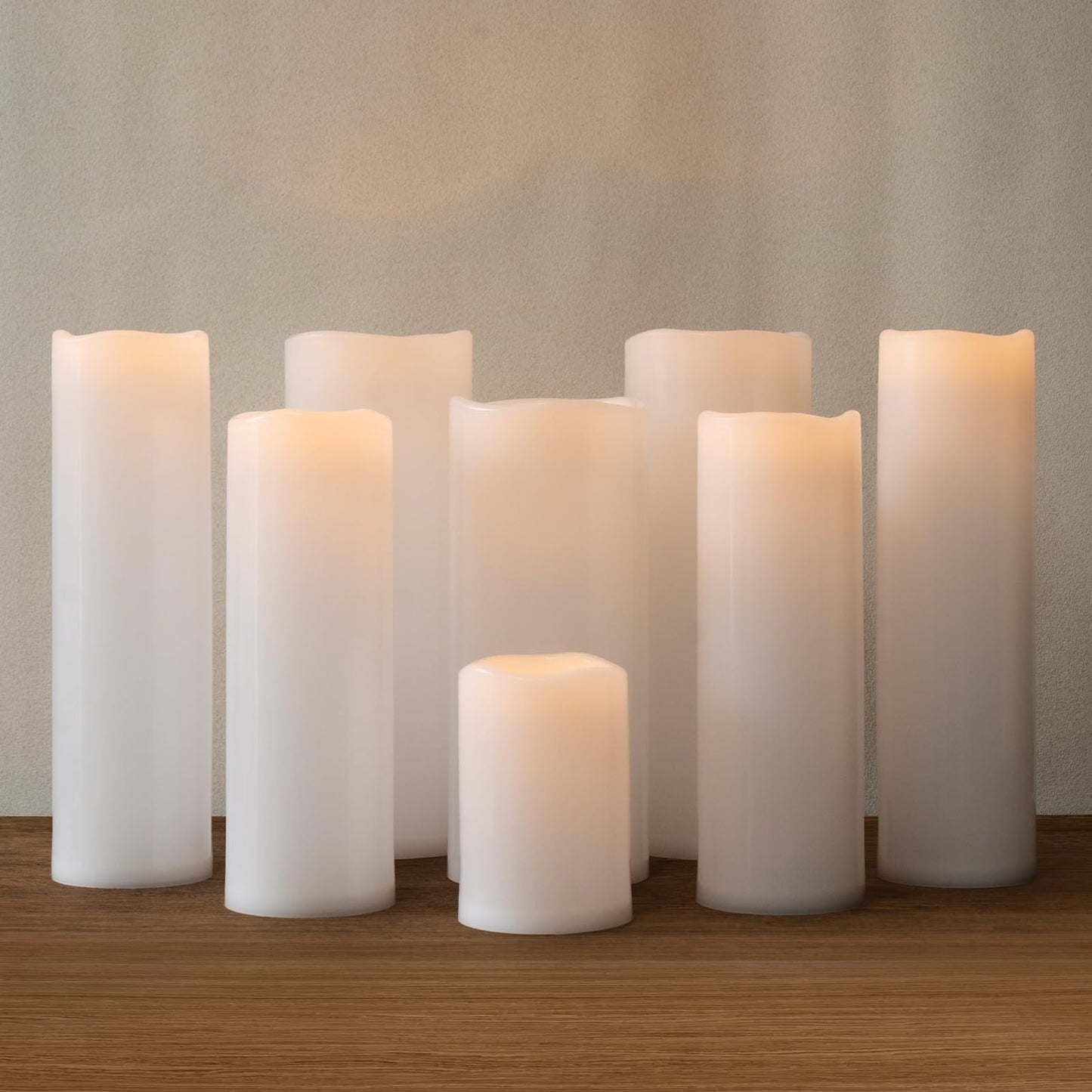 Yongmao 4" x 12" White Large Waterproof Outdoor Flameless Candles Battery Operated LED Flickering Pillar Candles with Remote and Timer for Indoor Outdoor Lanterns, Long Lasting, Set of 2