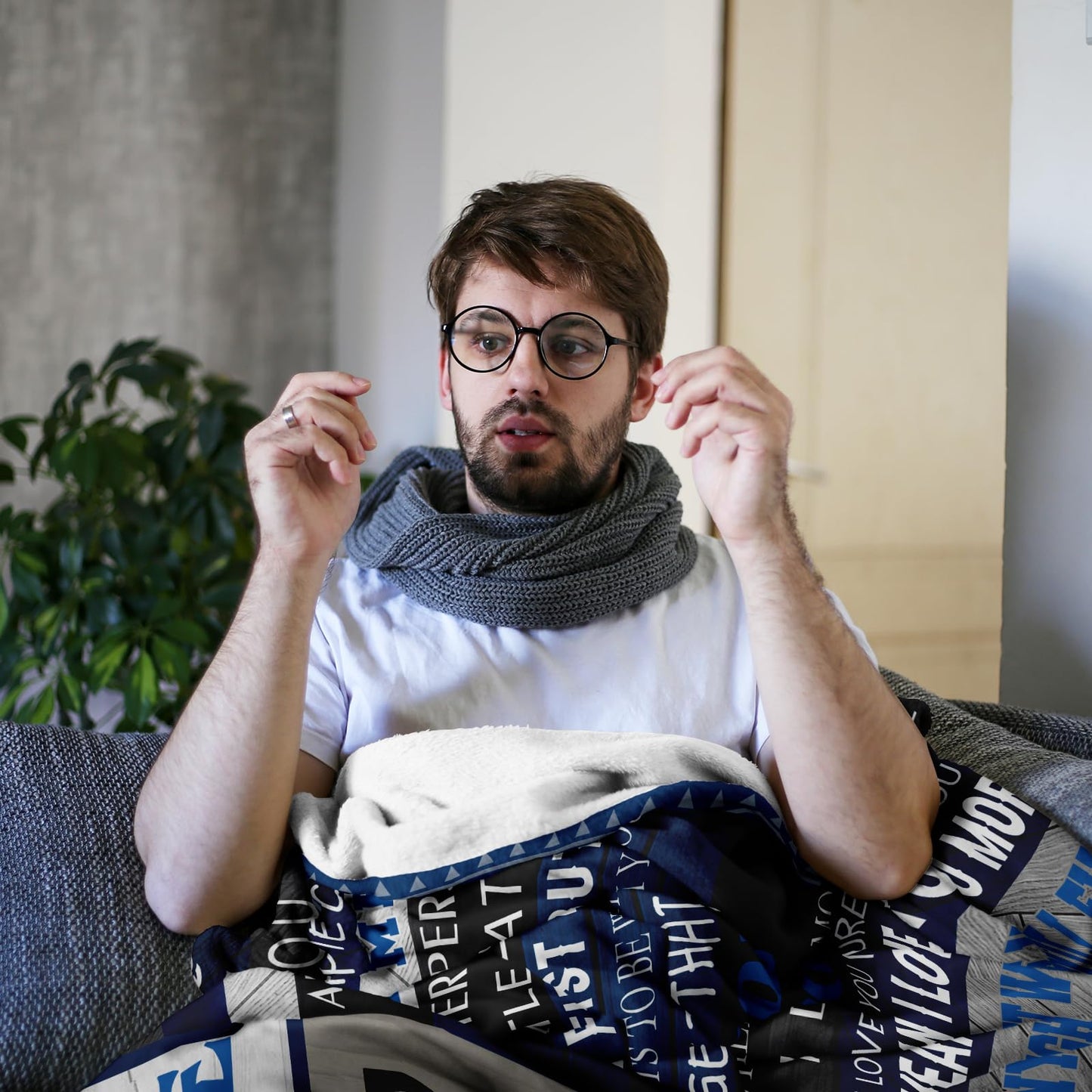 Quilazy Gifts for Men Him Boyfriend Blanket, Boyfriend Birthday Gift Ideas, Wedding Anniversary Birthday Gifts for Men Who Have Everything, Christmas Graduation Romantic I Love You Blanket 60"X50"