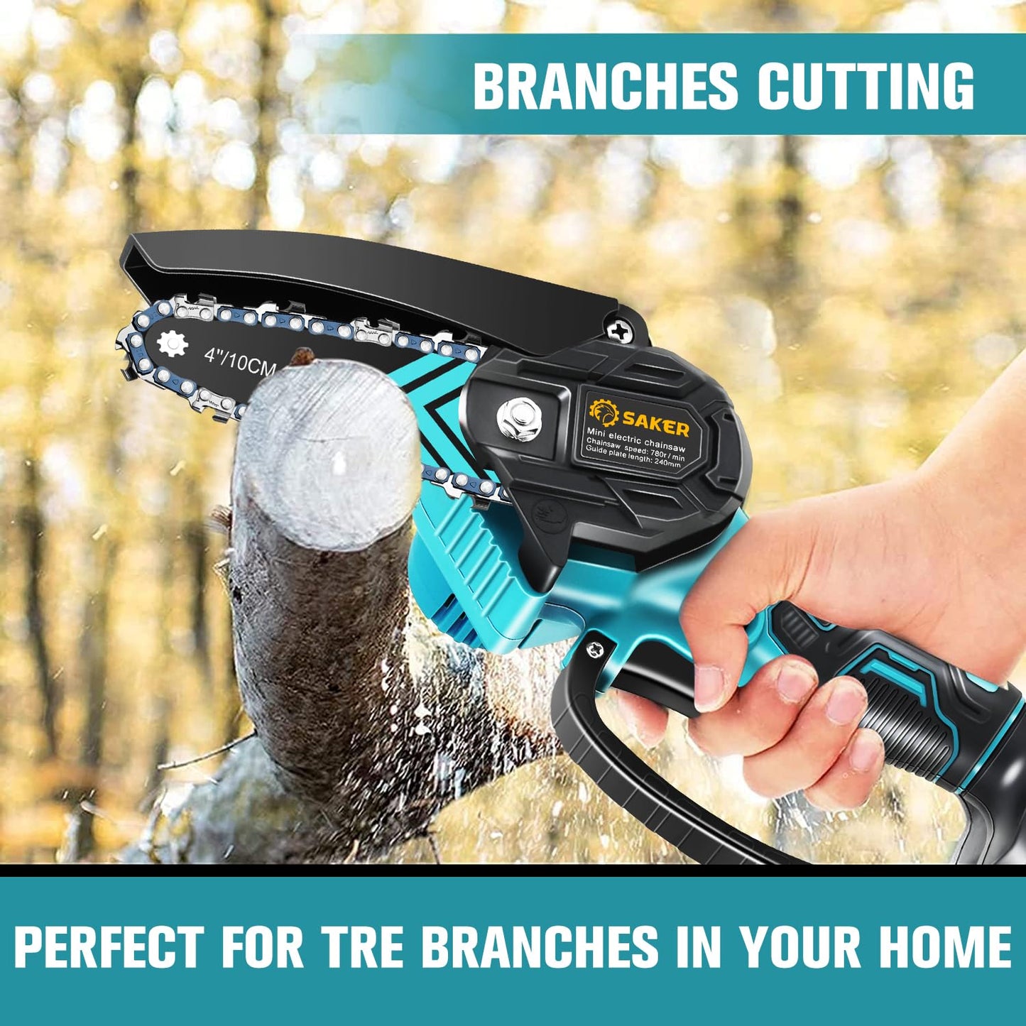 Saker Mini Chainsaw,Portable Electric Chainsaws Cordless,Handheld Chain Saw Pruning Shears Chain Saws for Tree Branches,Courtyard,Household and Garden,Christmas Gifts for Men Dad Husband Women