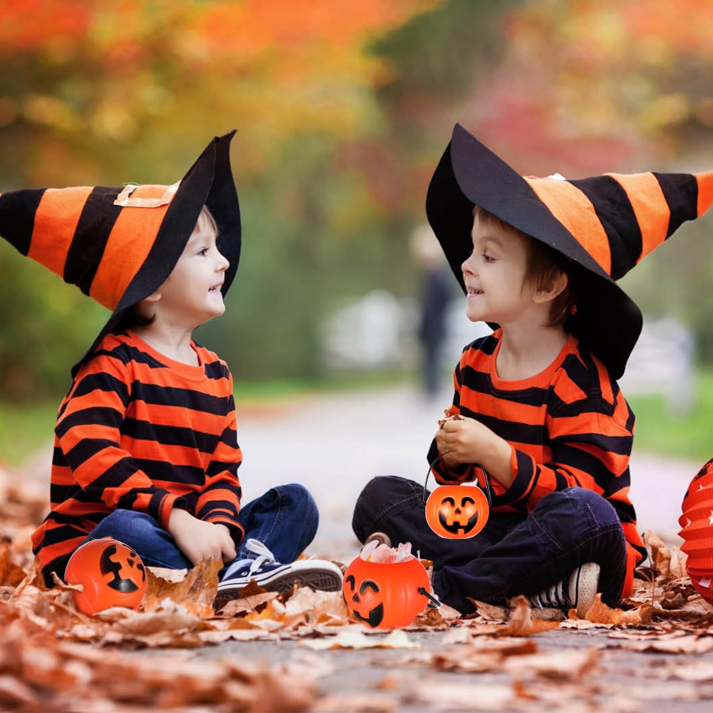 HEALLILY 20 Pcs Halloween Pumpkin Candy Buckets for Nightclub Bar