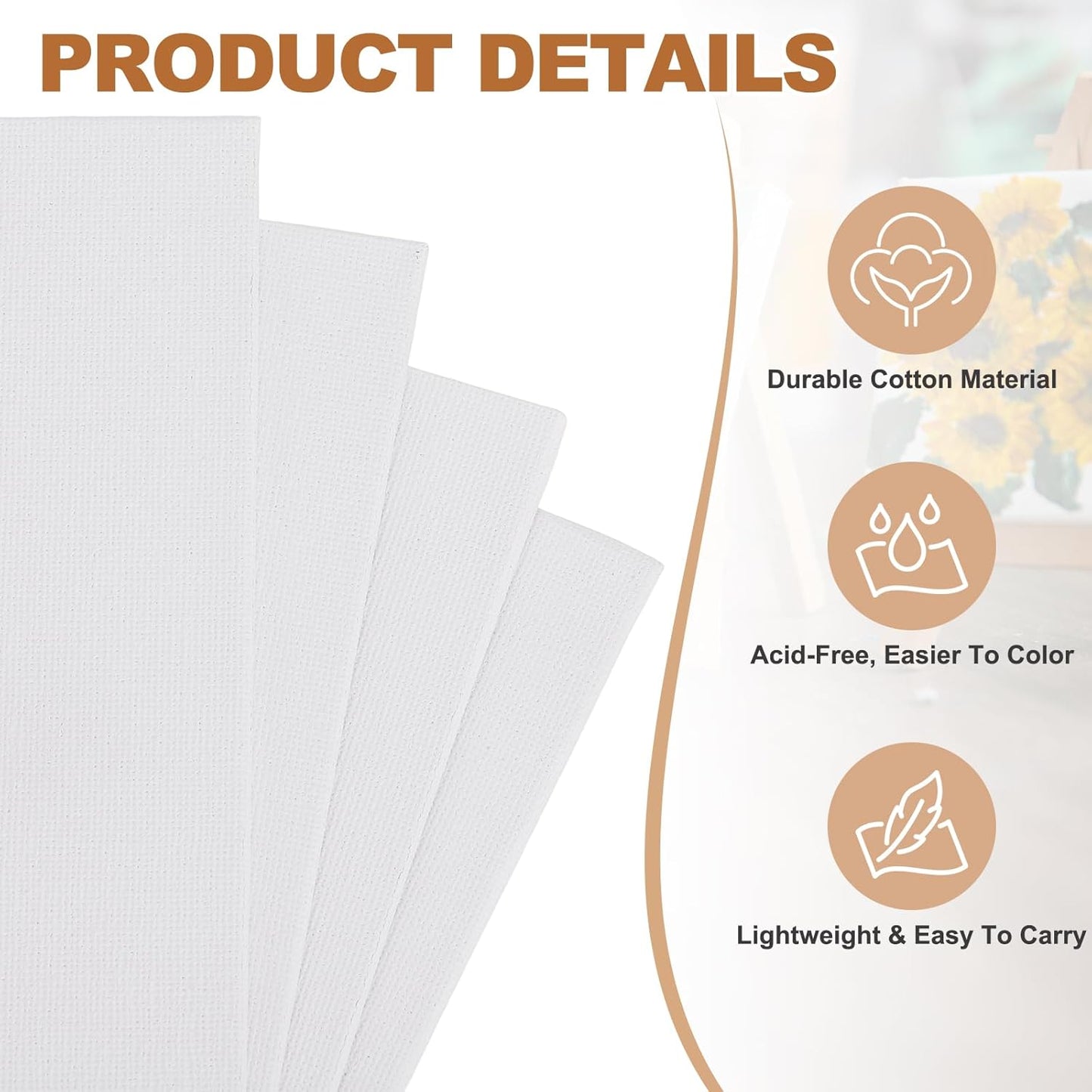 MECCANIXITY Canvas Boards for Painting, 4x4 Cotton Blank Primed Art Canvas Panels Acid-Free for Painting Supplies Oil Acrylic Tempera Watercolor Pouring Paint Artists(White, Pack of 24)