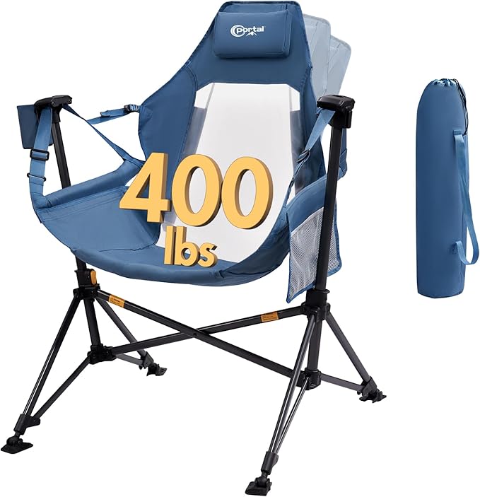 Portal Hammock Camping Chair, Portable Outdoor Swinging Chairs, Rocking Chair for Adults with Adjustable Back and Height f...