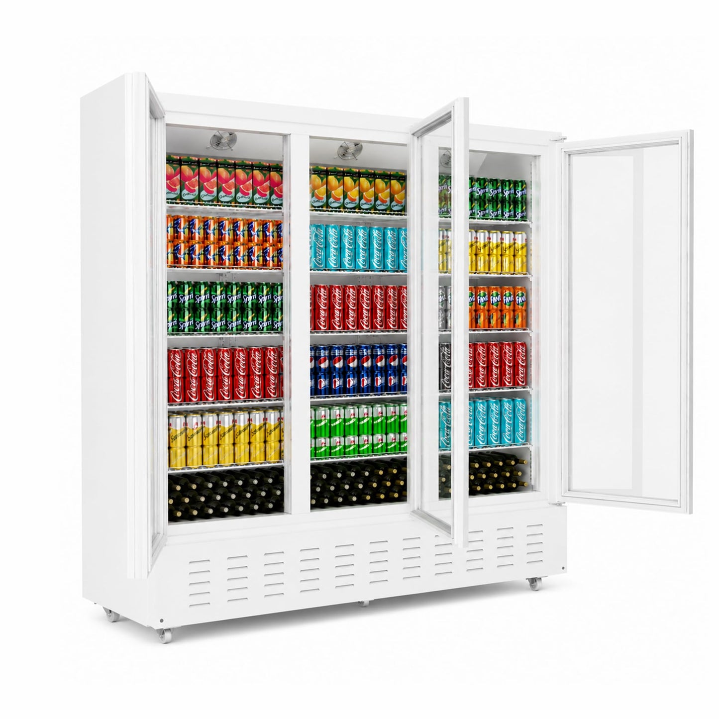 Frostvale 50 Cu.Ft Commercial Display Refrigerator, White 3 Glass Door Beverage Cooler, ETL Upright Merchandiser Fridge for Drinks, Soda, Beer, Water, Retail Store, Restaurant, Cafe, Office