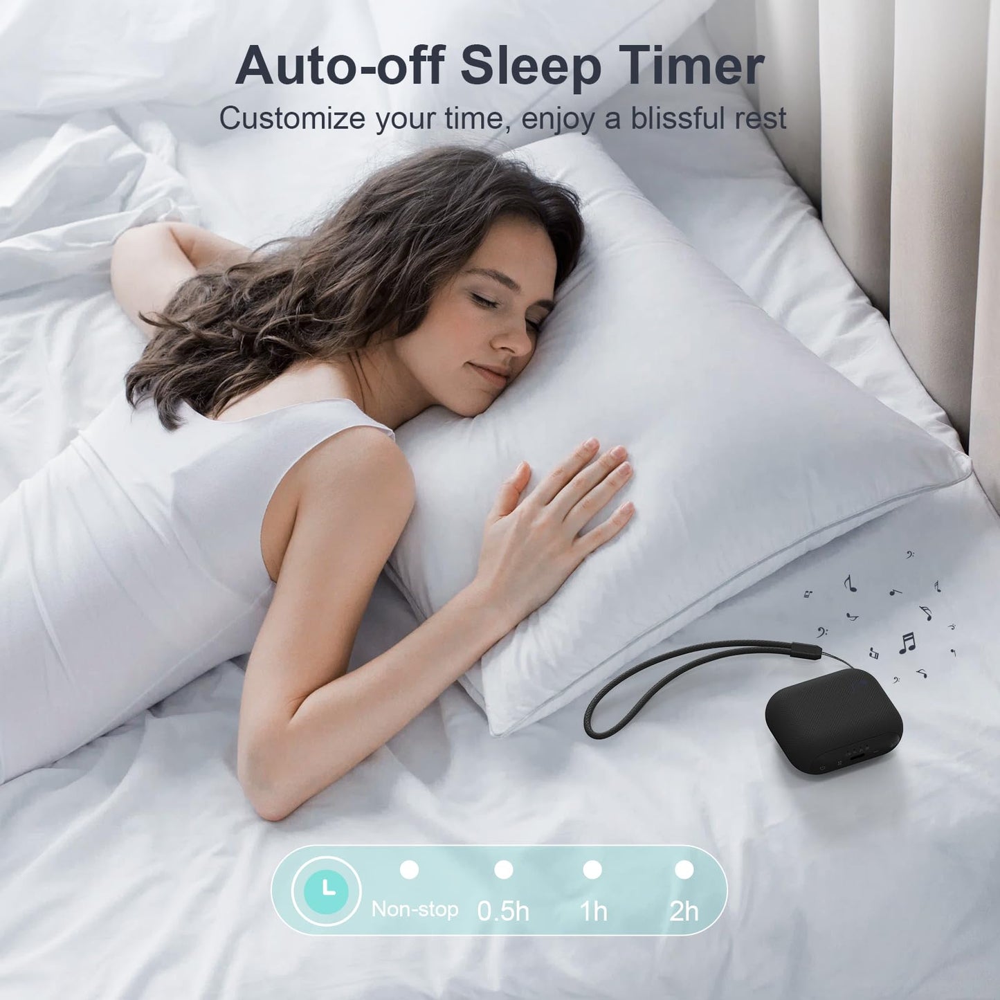 ANJANK Mini Portable Sound Machine for Sleep,Travel White Noise Machine for Adults, 20 Soothing Sounds, Powerful Battery, 30-Level Volume, Noise Canceling for Sleeping, Office Privacy, Home