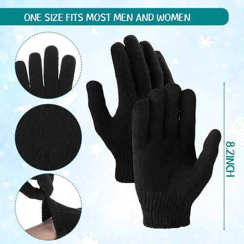 Zhanmai 72 Pcs Winter Beanies Gloves Scarves Bulk Homeless Knitted Winter Hats Fleece Neck Scarf Warmer Set for Men Women